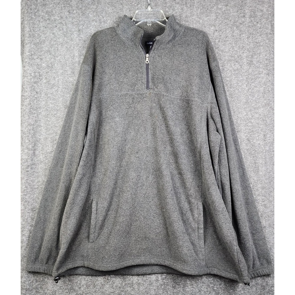 Croft‎ & Barrow Fleece Pullover Mens 3XLT Gray Good Quarter Zip Mock Neck Tall